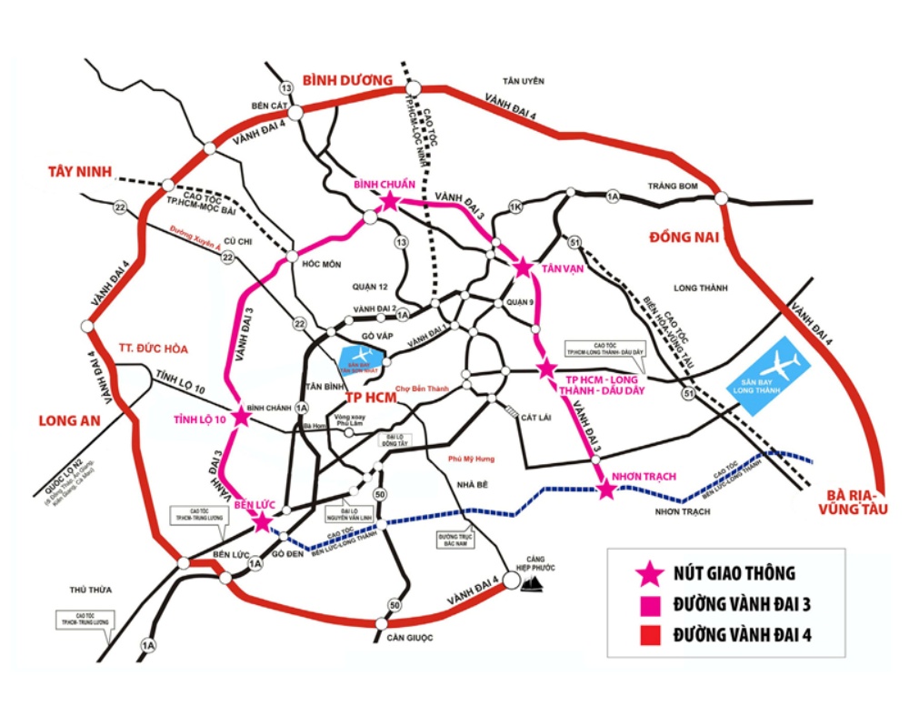 Bản đồ đường Vành đai 4 TP.Hồ Chí Minh chi tiết - (Hình ảnh Internet)